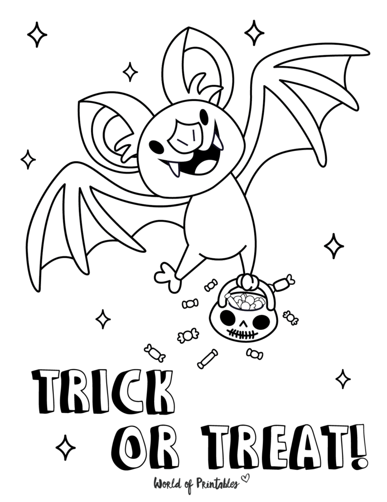 Bat Halloween Coloring Page