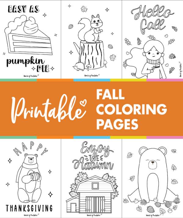 printable fall coloring pages sheets