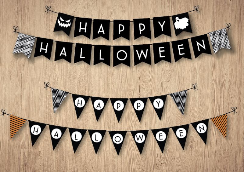 happy halloween banner printable