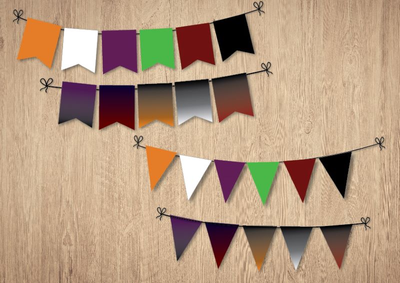 Colorful blank halloween flags