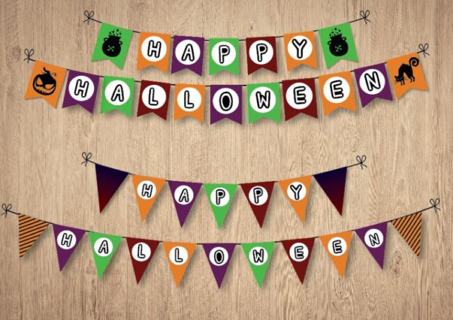 Colorful Happy Halloween Banner