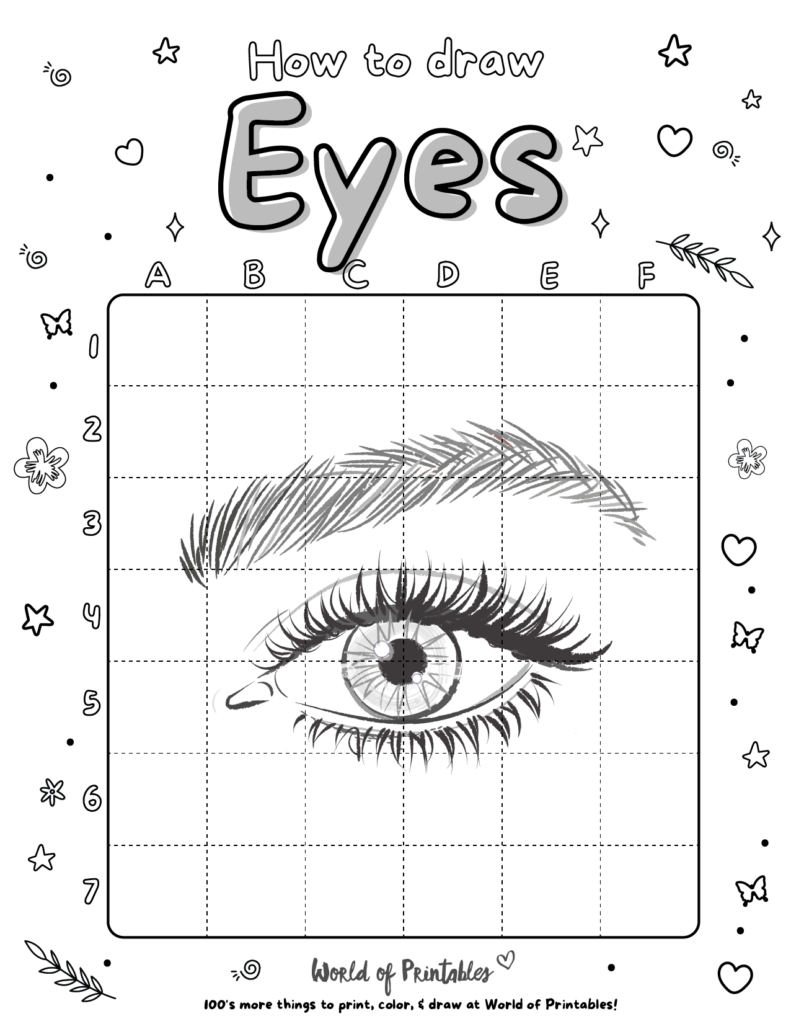 How To Draw Eyes | Easy Step By Step Printable Activities - World of ...