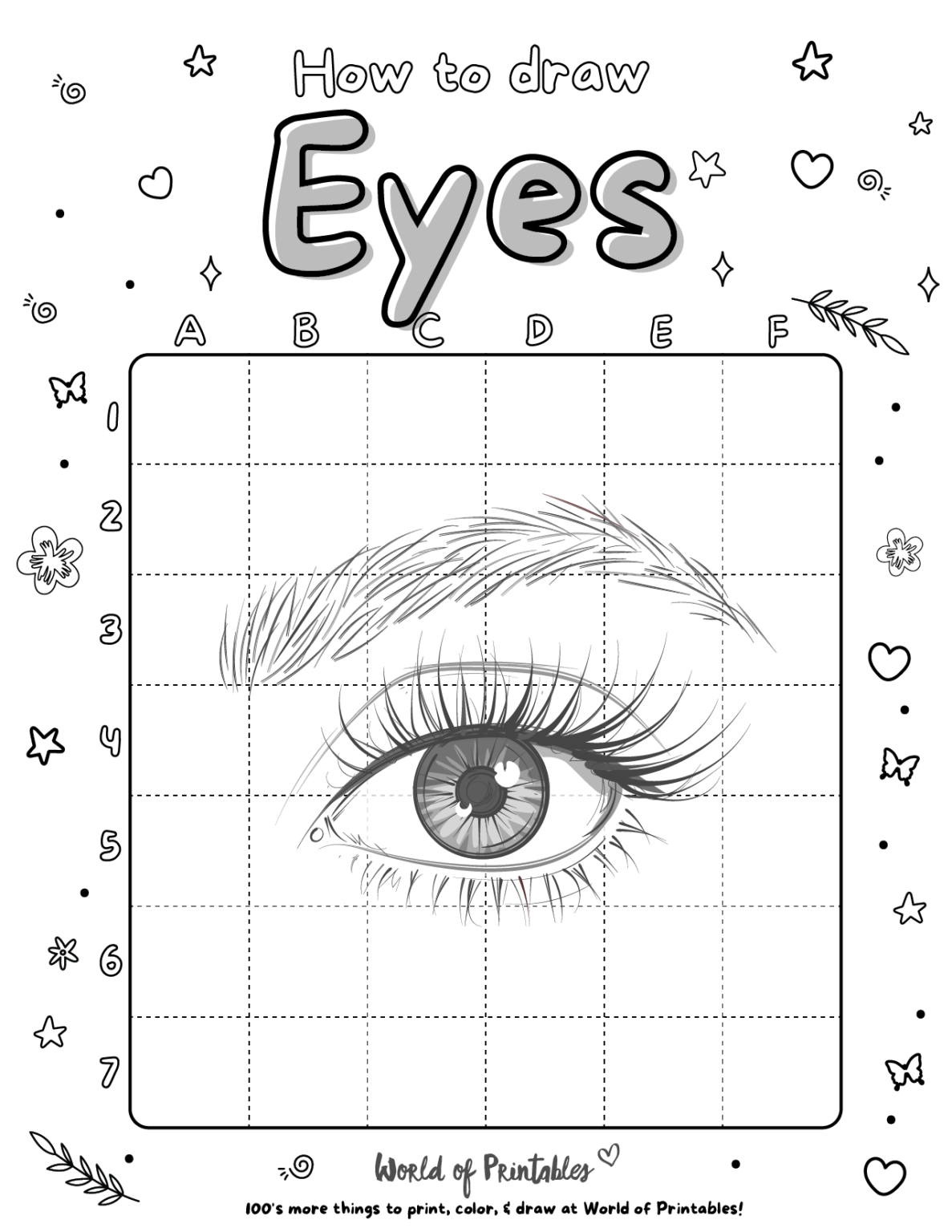 How To Draw Eyes | Easy Step By Step Printable Activities - World of ...