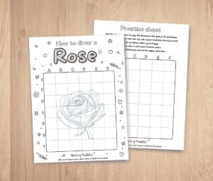 How To Draw A Rose | Easy Step By Step Printable Activities - World of ...