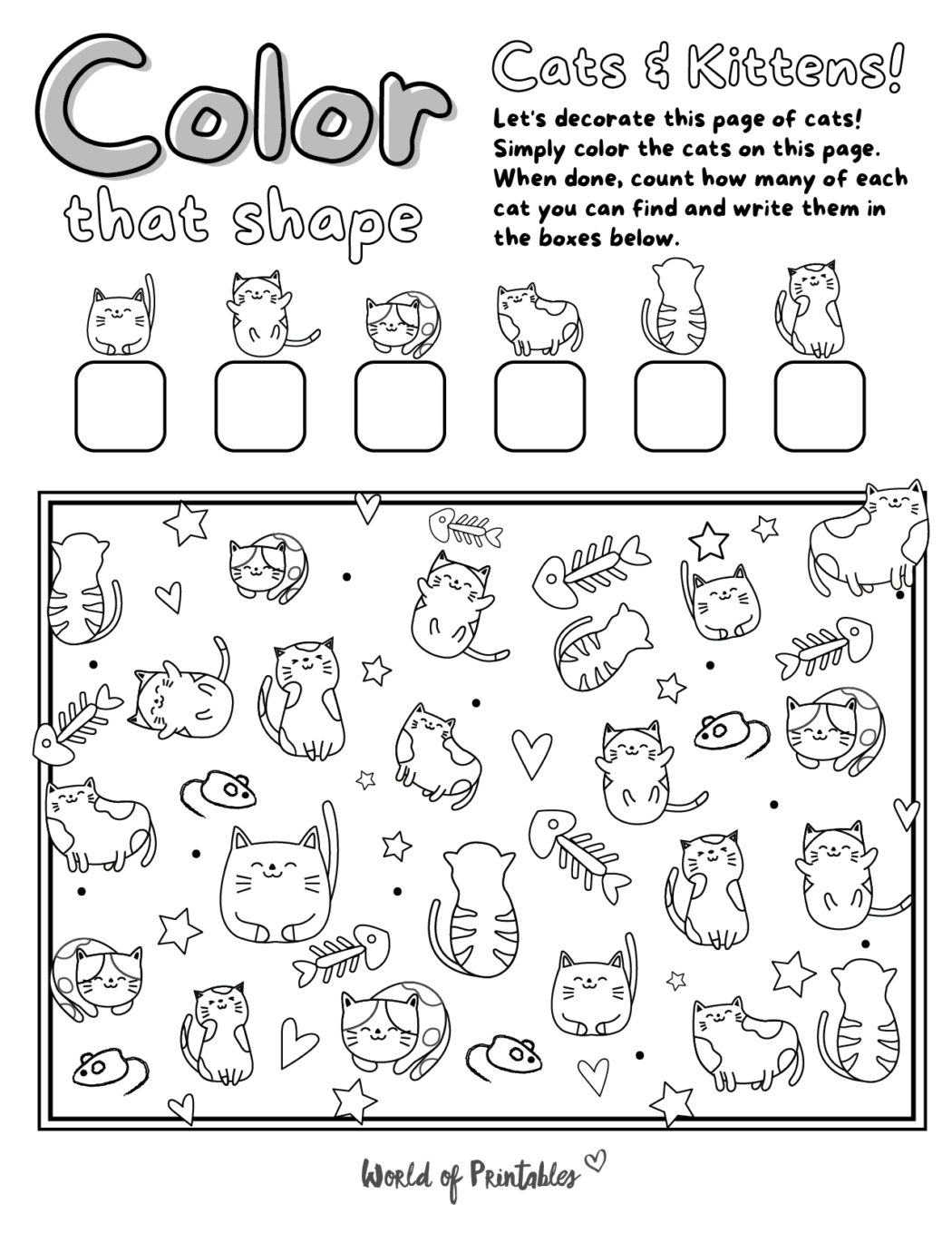 Free Printable I Spy Cat Coloring Page Game World of Printables