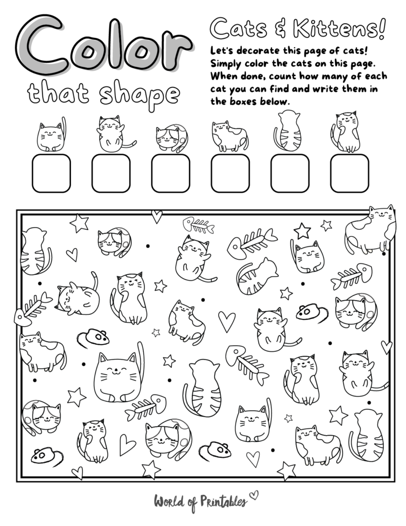 I Spy Cat Coloring Page