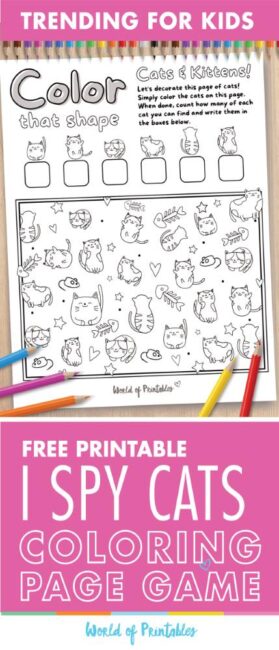 I Spy Cat Coloring Page Game