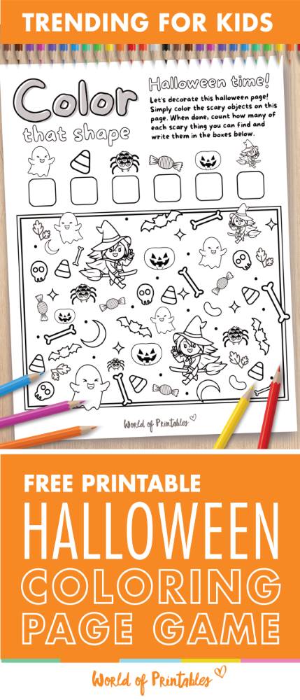 Free Printable I Spy Halloween Coloring Page Game - World of Printables