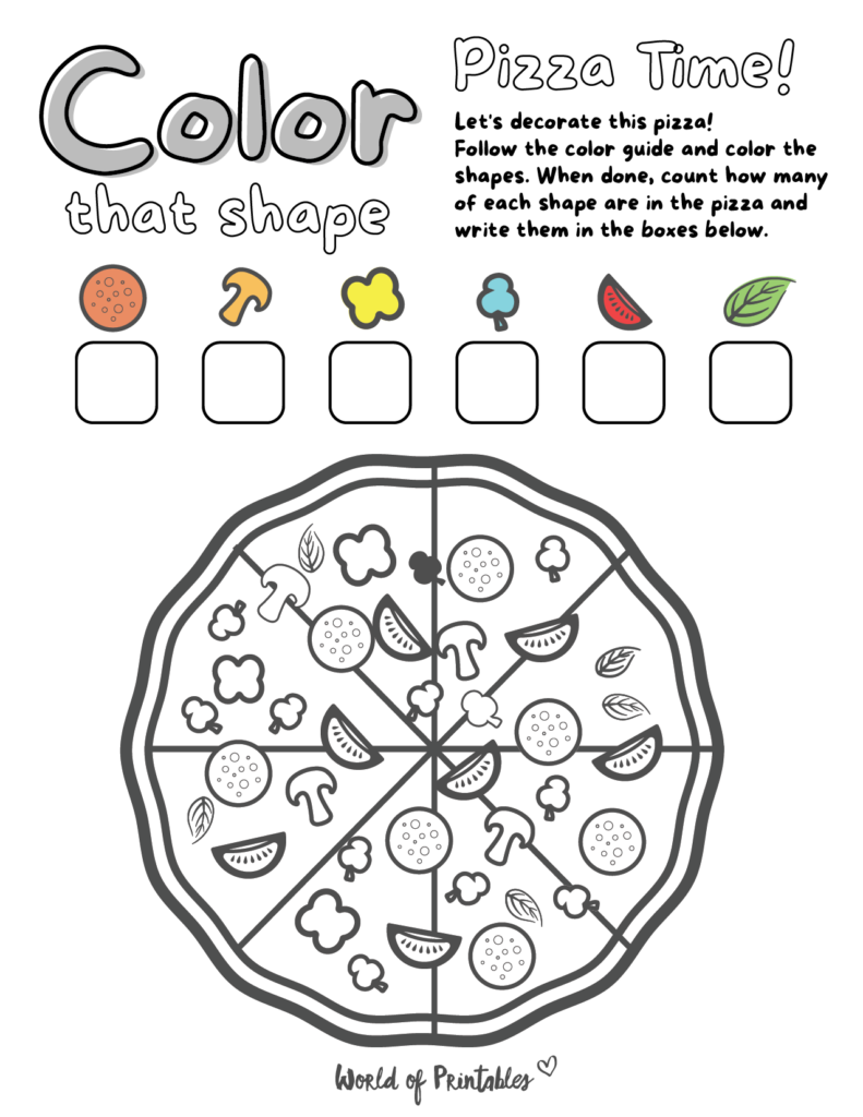 I Spy Pizza Coloring Page