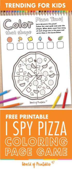 I Spy Pizza Coloring Page Game