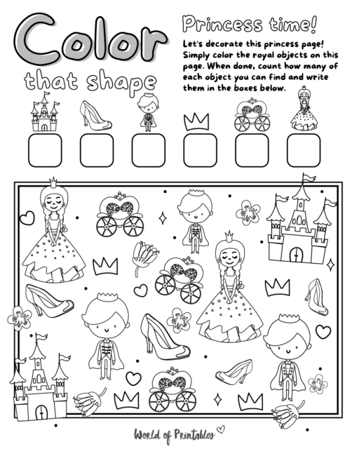 I Spy Princess Coloring Page