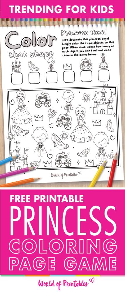 I Spy Princess Coloring Page Game