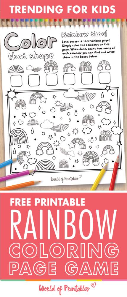 I Spy Rainbow Coloring Page Game