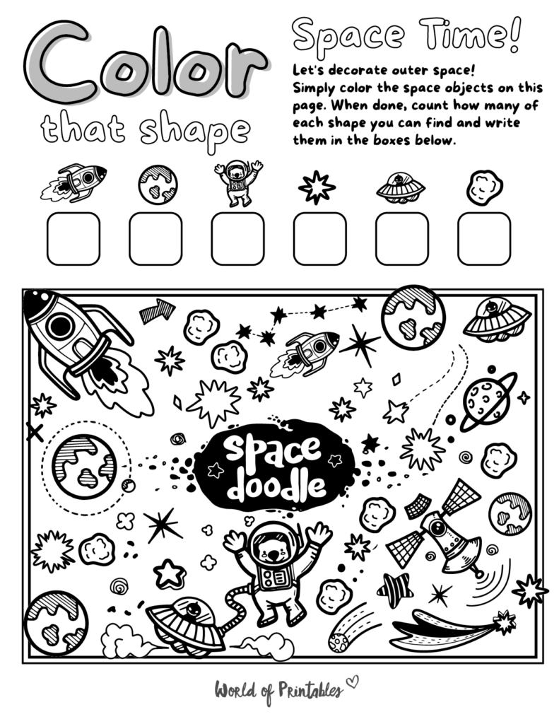 I Spy Space Coloring Page