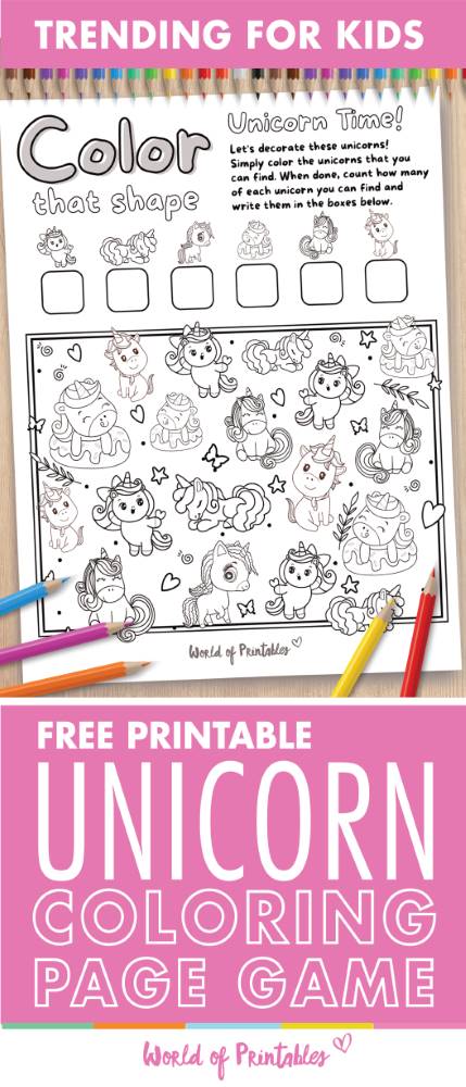 I Spy Unicorn Coloring Page Game