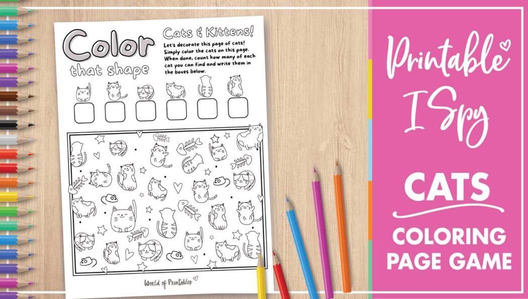 Free Printable I Spy Cat Coloring Page Game World of Printables