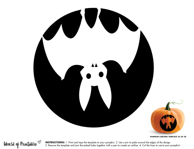 Bat Pumpkin Stencil