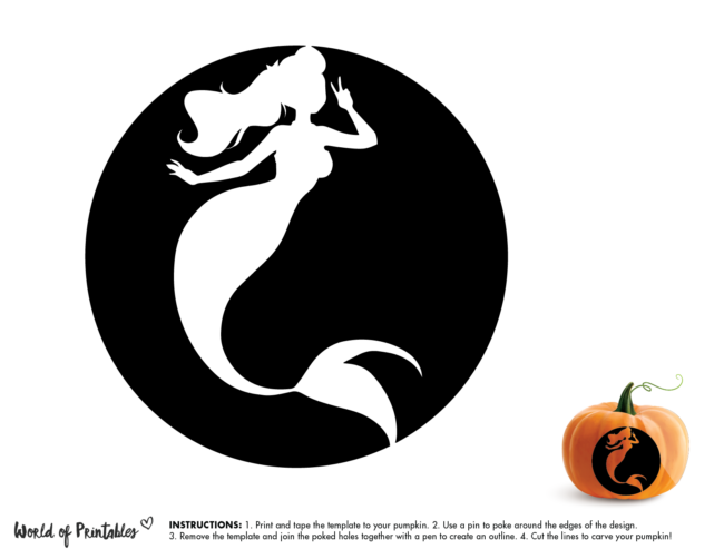 Little Mermaid Pumpkin Carving Templates