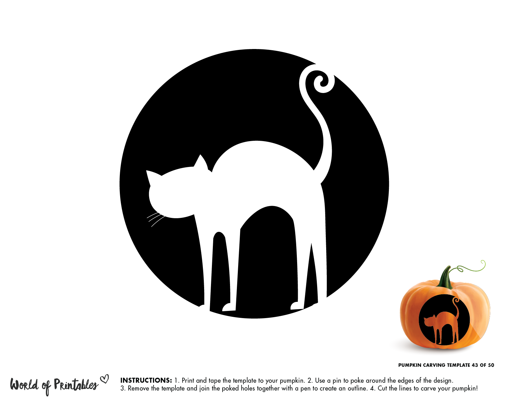 Cat Printable Pumpkin Carving Pattern Cat Printable Pumpkin Carving Pattern