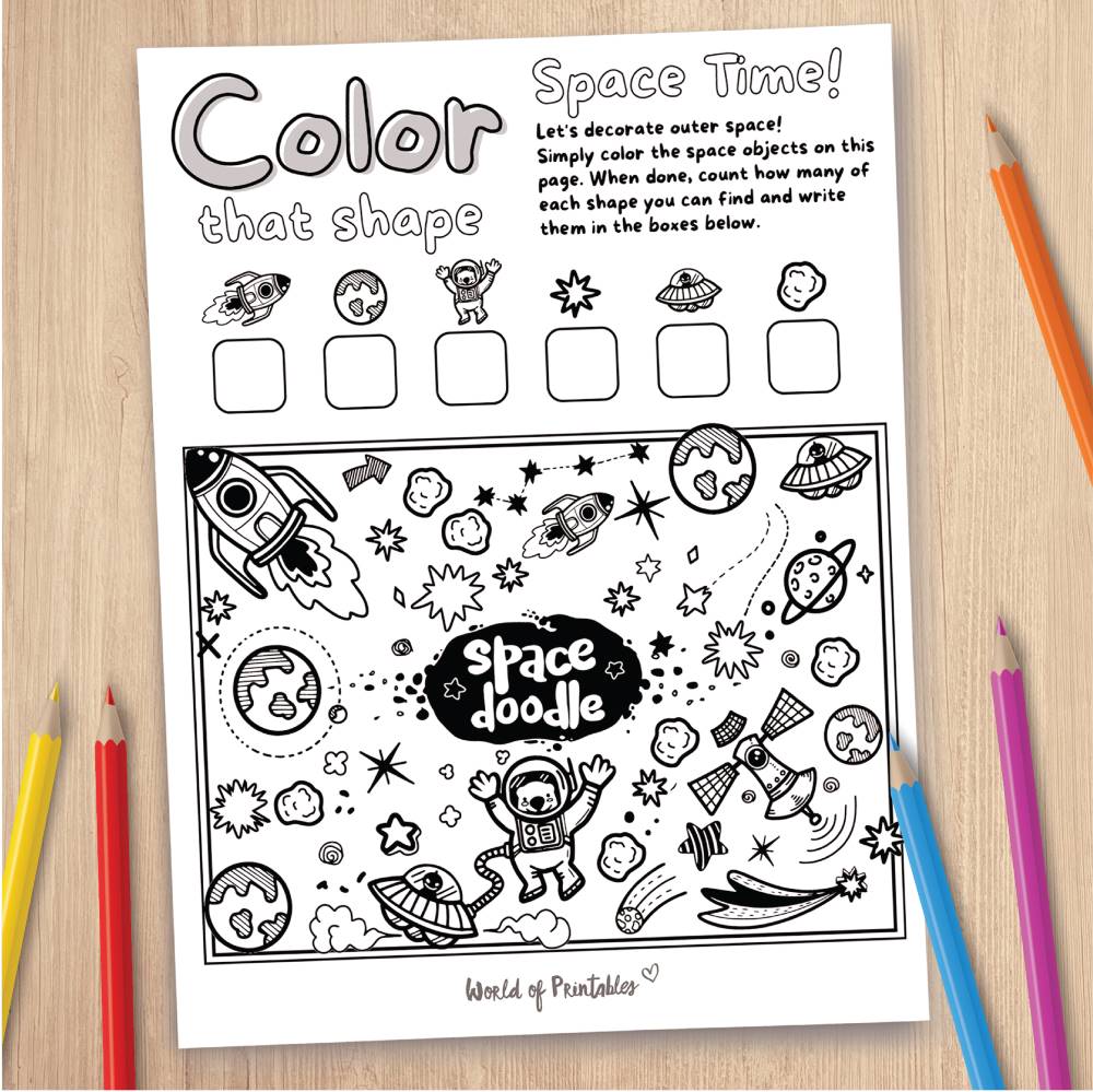 Space Coloring Page Game