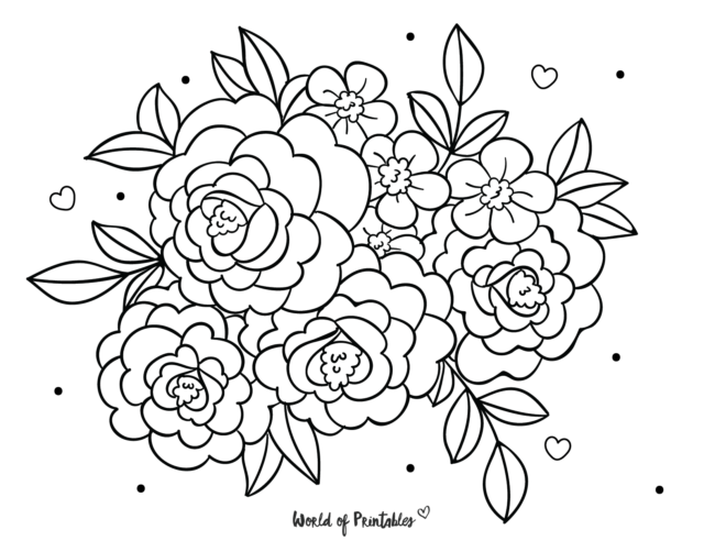 adult flower coloring pages