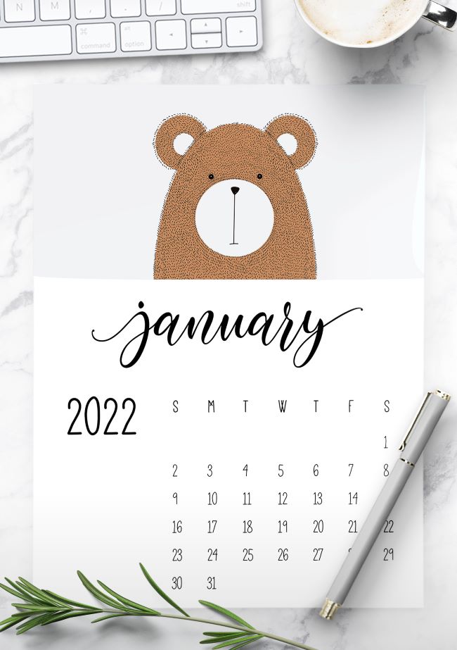 animal calendars 2022 template