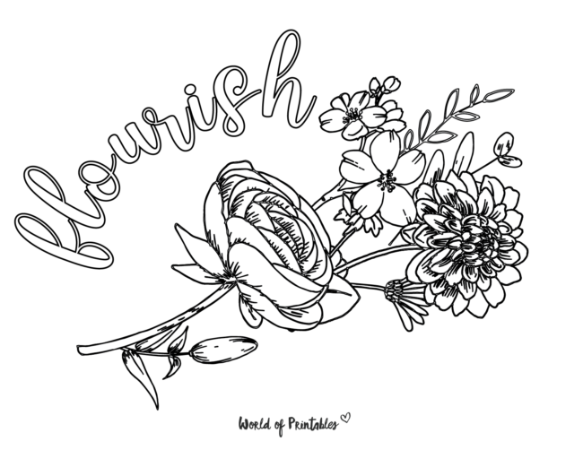 flourish flower coloring page