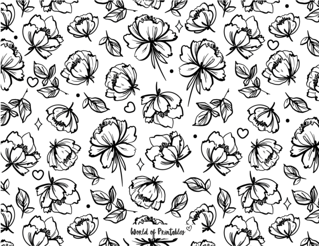 flower pattern coloring pages