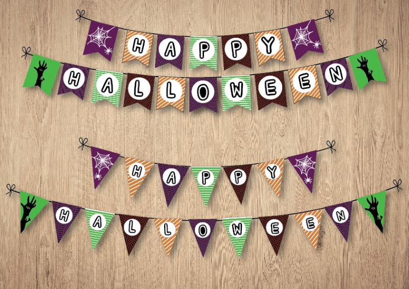 pattern happy halloween banner