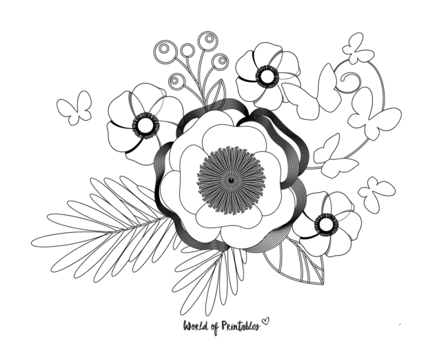 poppy flower coloring page