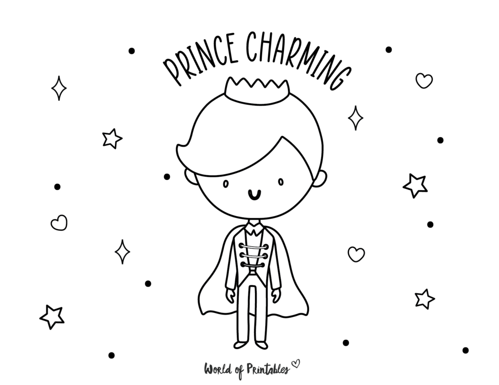 princess coloring pages cute prince charming