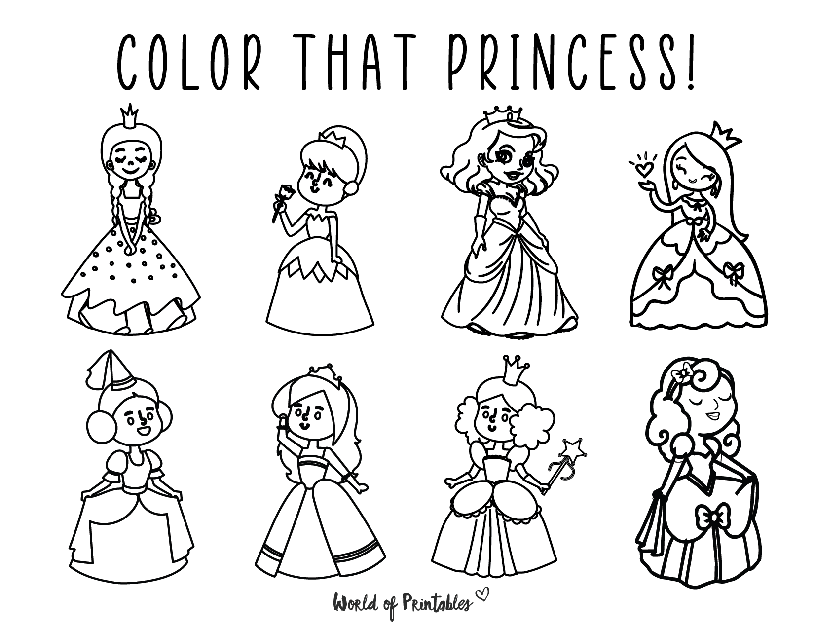 50+ Best Princess Coloring Pages Free Printables For Kids World of