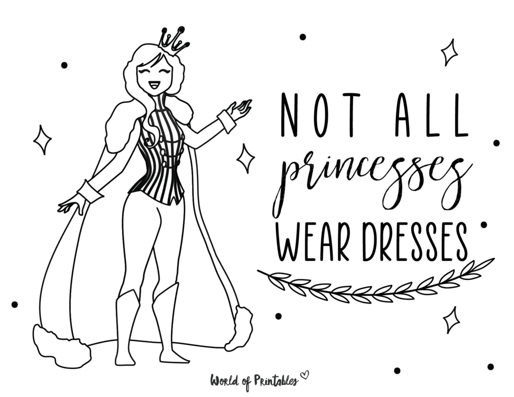 princess coloring pages not all princesses wear dresses