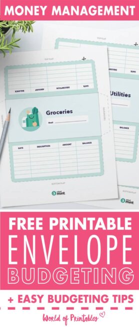 printable envelope budgeting system