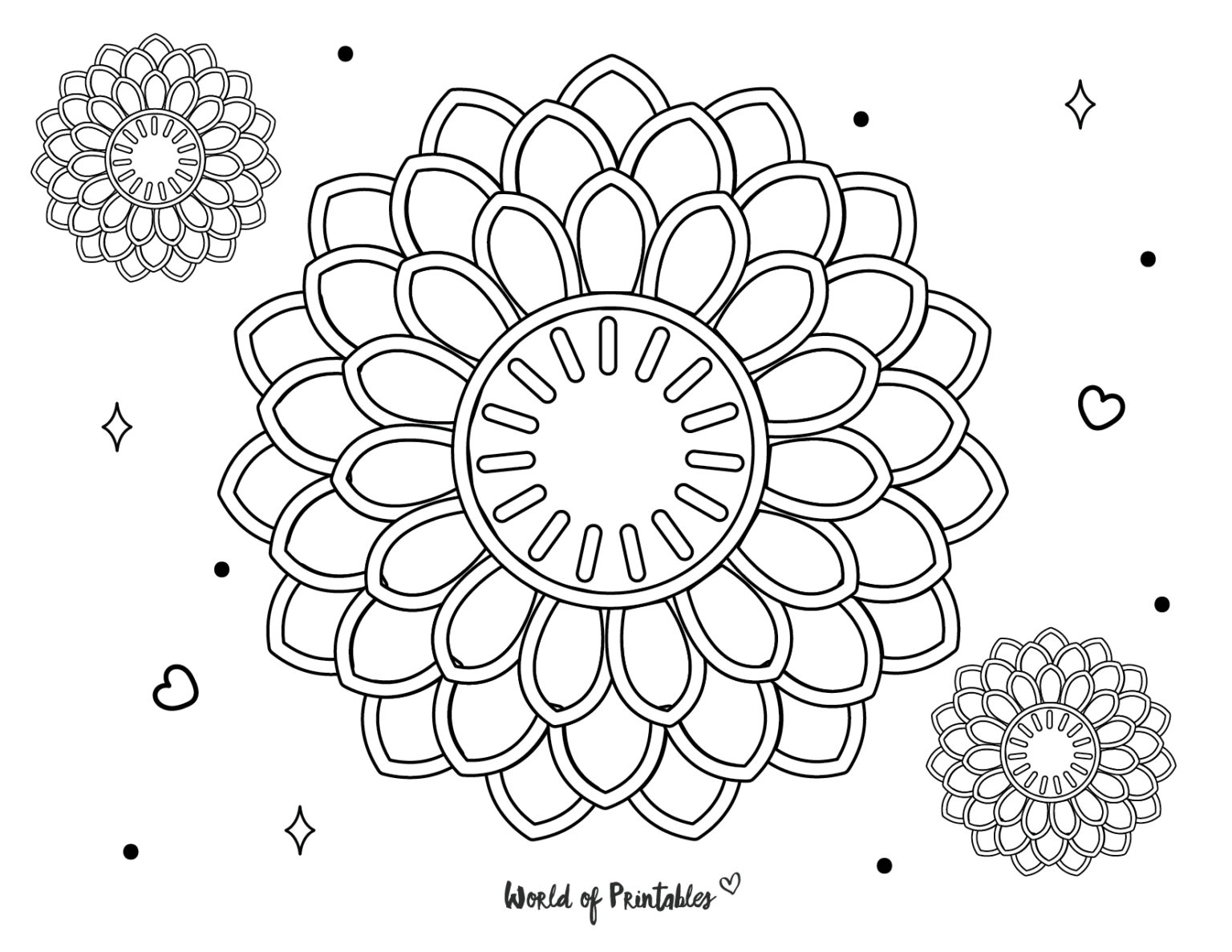50 Best Flower Coloring Pages | Free Printables For Kids & Adults