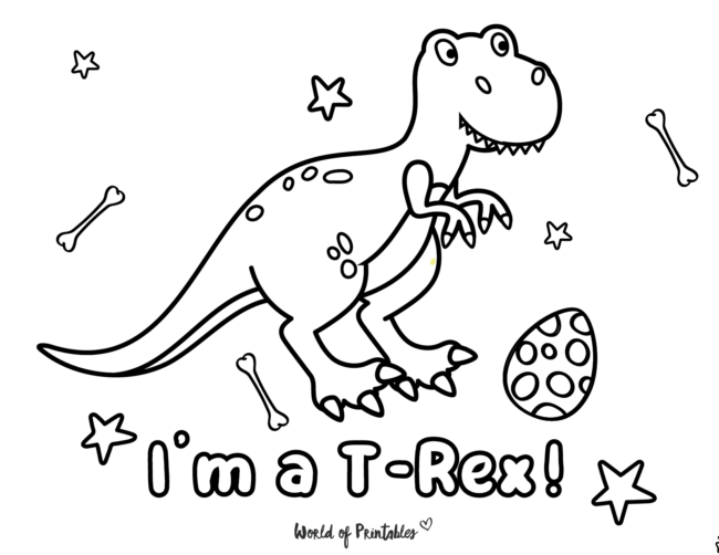 t rex colouring