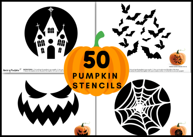 50 Pumpkin Stencils for carving