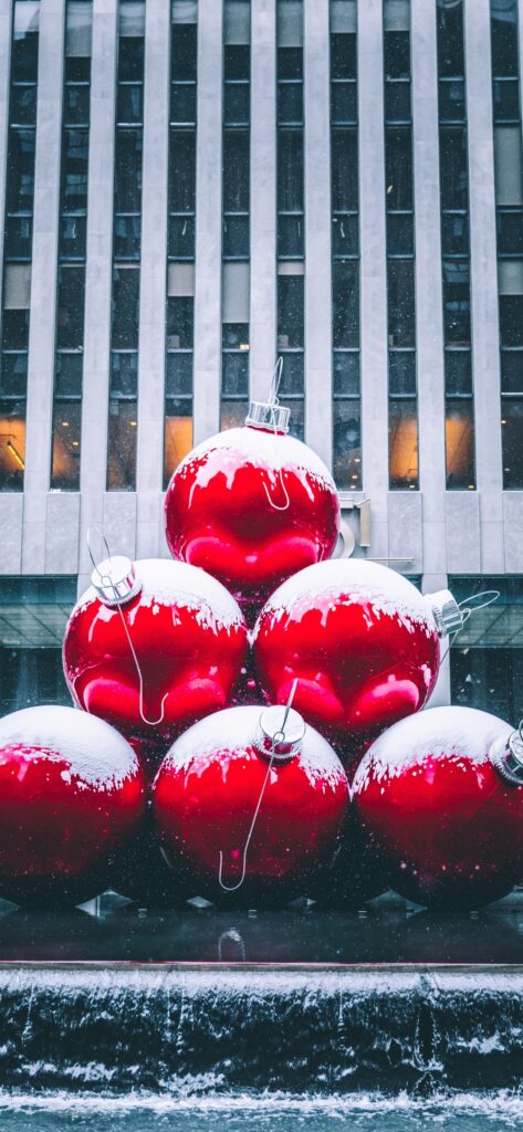 Christmas iPhone Aesthetic Wallpaper Giant Baubles