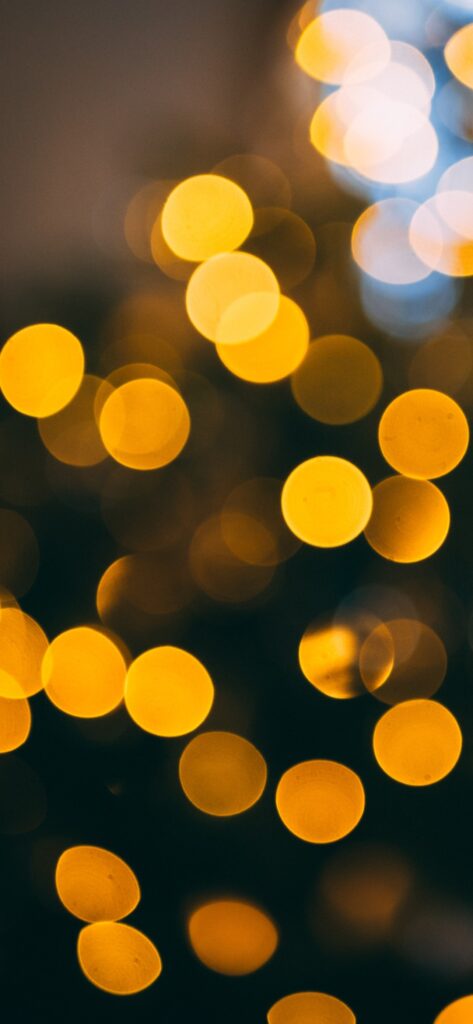 Christmas iPhone Aesthetic Wallpaper Gold Bokeh Lights