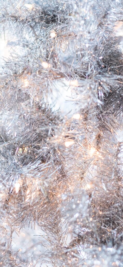 Christmas iPhone Aesthetic Wallpaper Silver Christmas Tree