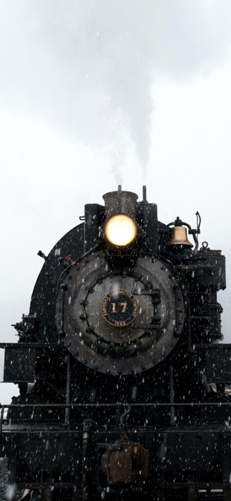 Christmas iPhone Aesthetic Wallpaper Train in The Snow