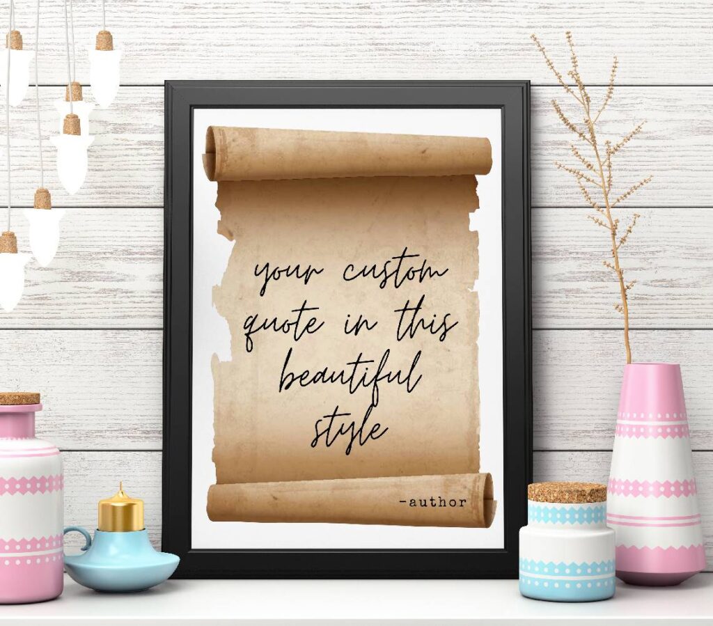 Custom Poem Print framed old script style unframed Custom quote print Mothers Day gift Personalized Poem Song Lyrics Print