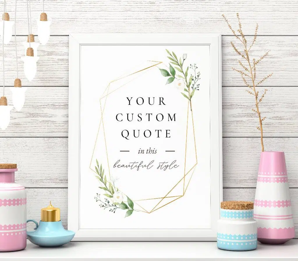 Custom Quote Print Quote Botanical Formal Wall Art Personalized Poem Letter Print Song Lyrics Print Wall Art Framed