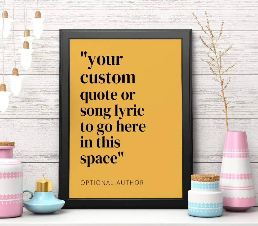 Custom Quote Print Sign Framed Canvas Wall Art Poster Personalized Gifts bold text Print Song Poem Lyrics