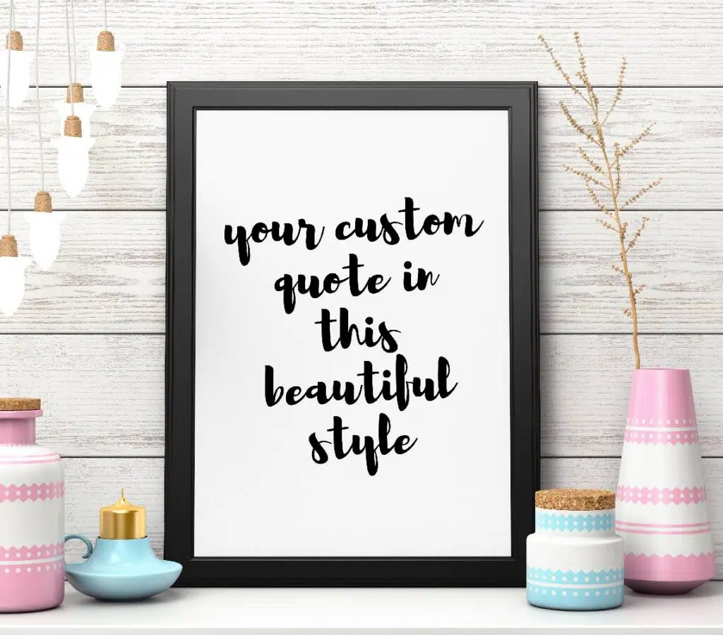 Custom Quote Print Sign Wall Art Poem Song Lyrics Personalized Gift Printed Calligraphy Text