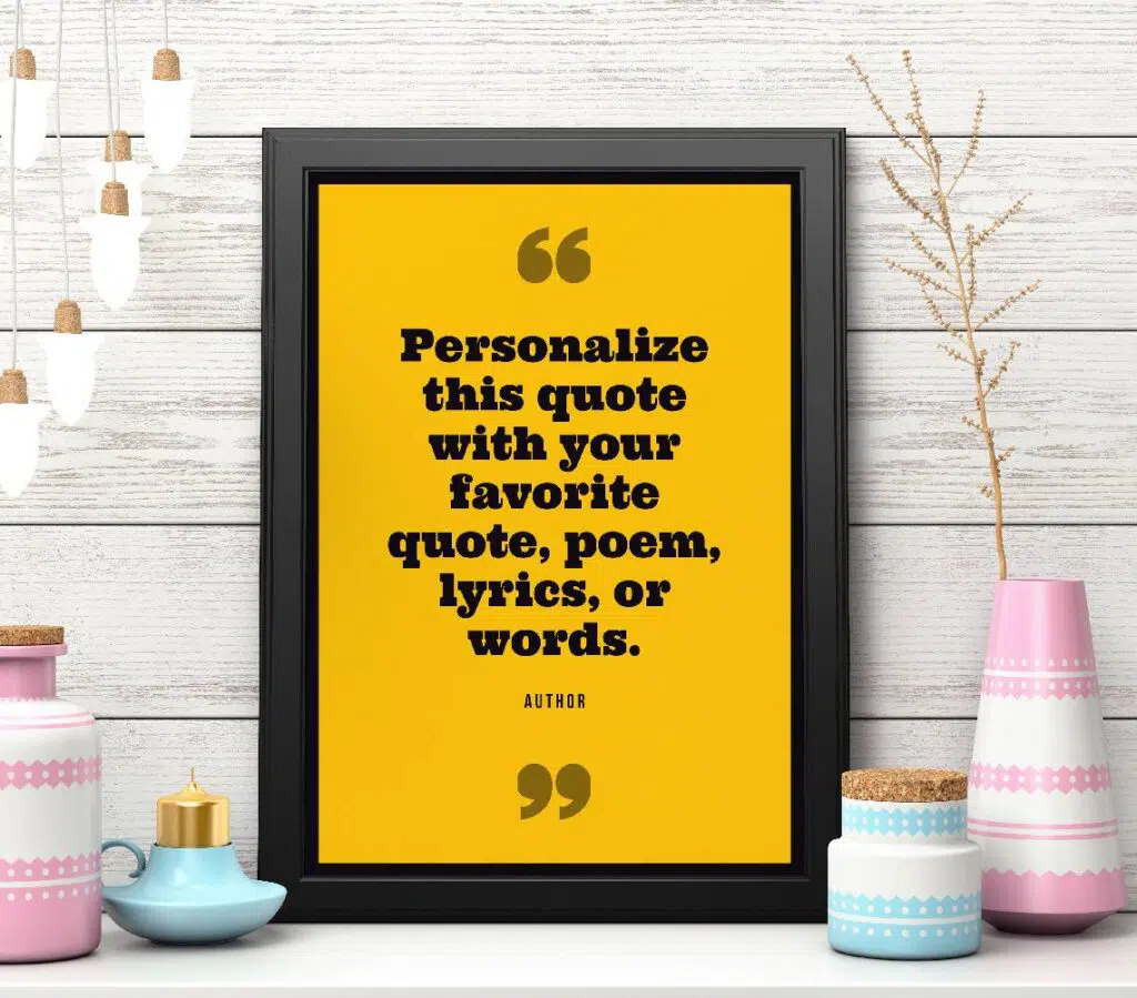 Custom handwritten quote print Yellow Bold Text Custom wall quotes Custom calligraphy quote Personalized quotes Custom sign