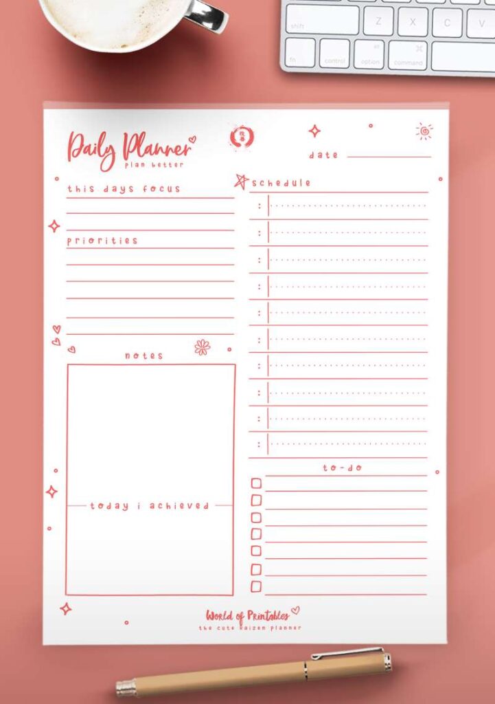 Kaizen Printable Daily Planner