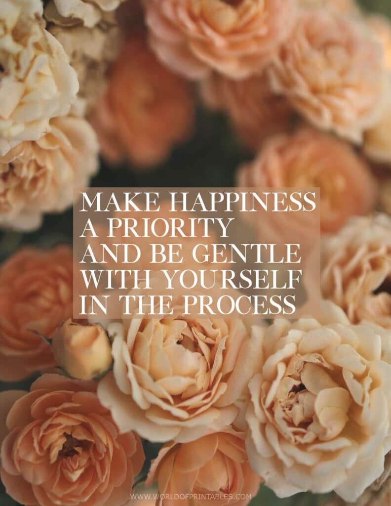 Make Happiness A Priority And Be Gentle With Yourself Quote