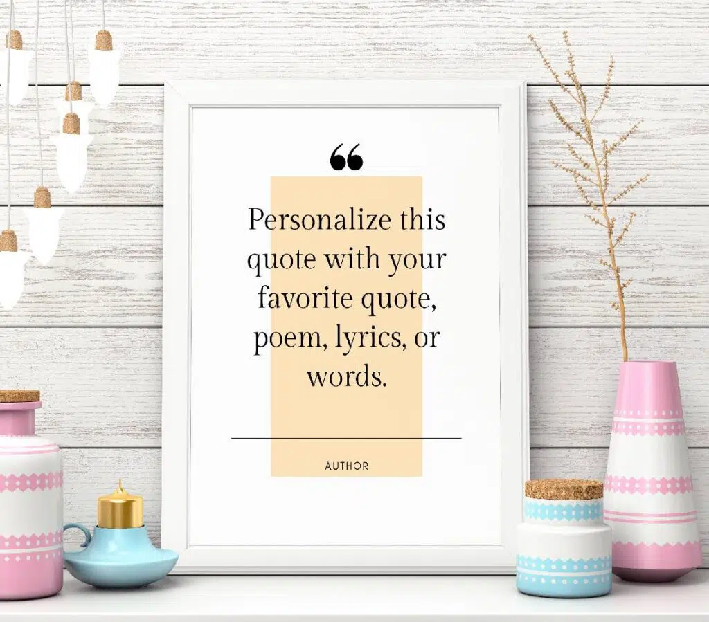 Your Favourite Quote Personalised Text Print Wall Art Quote Print Typography Custom Quote Design