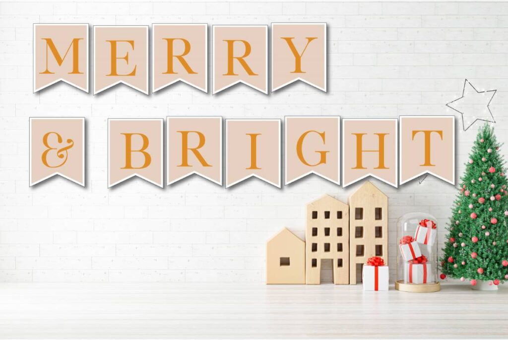 Beige and Gold Christmas Banner